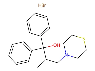 2-Methyl-1,1-diphenyl-3-(thiomorpholin-4-yl)propan-1-ol--hydrogen bromide (1/1) structure