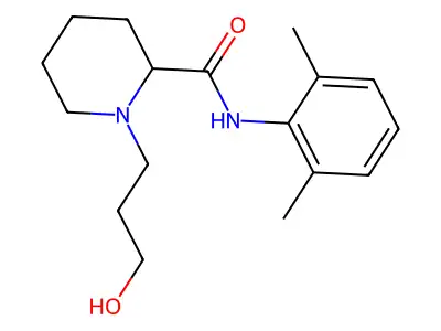 N-(2,6-Dimethylphenyl)-1-(3-hydroxypropyl)piperidine-2-carboximidic acid structure