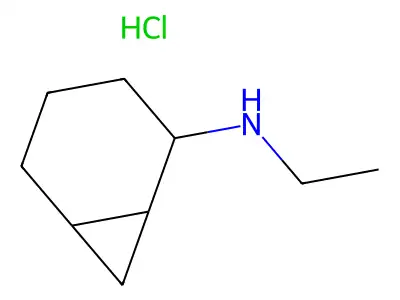 Bicyclo(4.1.0)heptan-2-amine, N-ethyl-, hydrochloride (1:1) structure