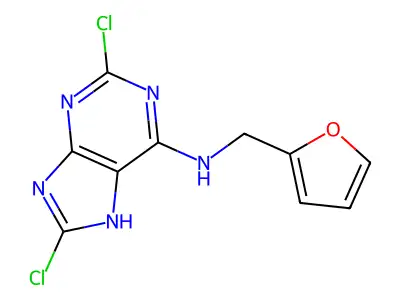 2,8-dichloro-N-(furan-2-ylmethyl)-7H-purin-6-amine structure