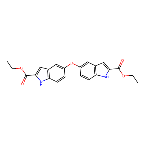 diethyl 5,5'-oxybis(1H-indole-2-carboxylate) structure
