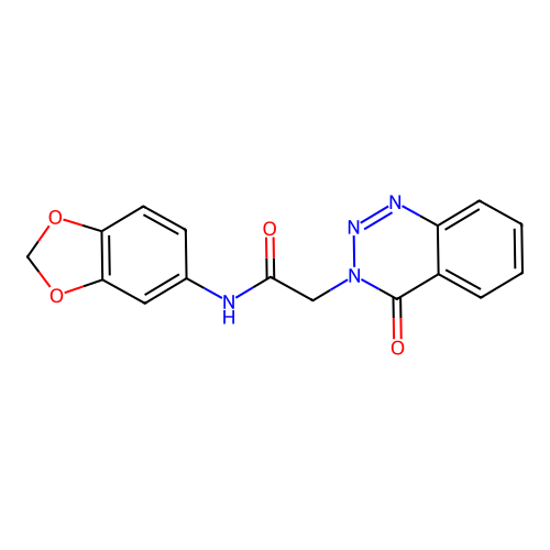 N-(1,3-benzodioxol-5-yl)-2-(4-oxo-1,2,3-benzotriazin-3(4H)-yl)acetamide structure