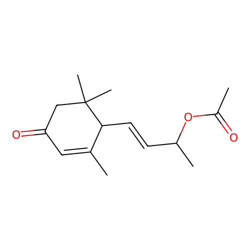4-(2,6,6-Trimethyl-4-oxocyclohex-2-en-1-yl)but-3-en-2-yl acetate structure