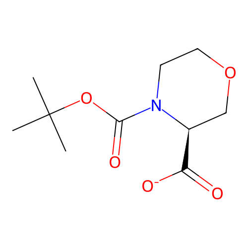(3S)-4-[(2-methylpropan-2-yl)oxycarbonyl]morpholine-3-carboxylate structure