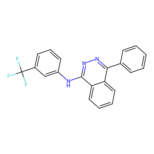4-phenyl-N-[3-(trifluoromethyl)phenyl]phthalazin-1-amine structure