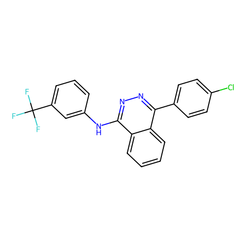 4-(4-chlorophenyl)-N-[3-(trifluoromethyl)phenyl]phthalazin-1-amine structure