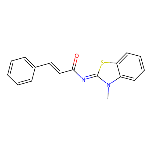 (E)-N-(3-methyl-1,3-benzothiazol-2-ylidene)-3-phenylprop-2-enamide structure