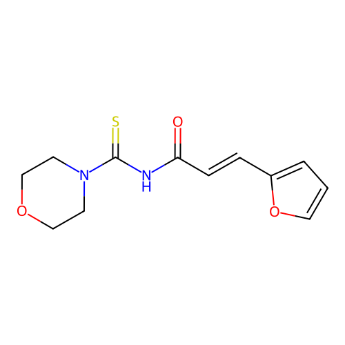 (2E)-3-(2-furyl)-N-(morpholin-4-ylthioxomethyl)prop-2-enamide structure