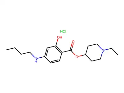 Salicylic acid, p-butylamino-, 1-ethyl-4-piperidyl ester, hydrochloride structure