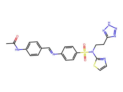 Acetamide, N-(4-(((4-(((2-(1H-tetrazol-5-yl)ethyl)-2-thiazolylamino)sulfonyl)phenyl)imino)methyl)phenyl)- structure