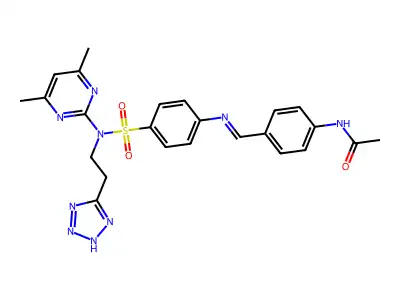 Acetamide, N-(4-(((4-(((4,6-dimethyl-2-pyrimidinyl)(2-(1H-tetrazol-5-yl)ethyl)amino)sulfonyl)phenyl)imino)methyl)phenyl)- structure