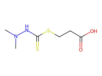 3-[(2,2-Dimethylhydrazinecarbothioyl)sulfanyl]propanoic acid structure
