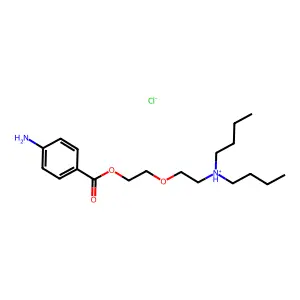 Benzoic acid, p-amino-, 2-(2-(dibutylamino)ethoxy)ethyl ester, hydrochloride structure