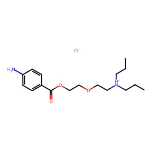 Benzoic acid, p-amino-, 2-(2-(dipropylamino)ethoxy) ethyl ester, hydrochloride structure