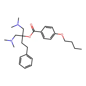 Benzoic acid, 4-butoxy-, 1,1-bis((dimethylamino)methyl)-3-phenylpropyl ester structure