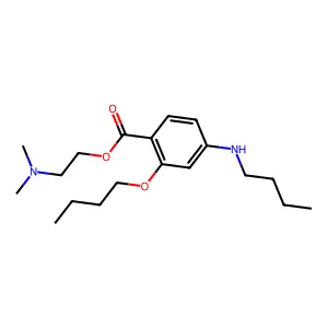 Benzoic acid, 2-butoxy-4-(butylamino)-, 2-(dimethylamino)ethyl ester structure