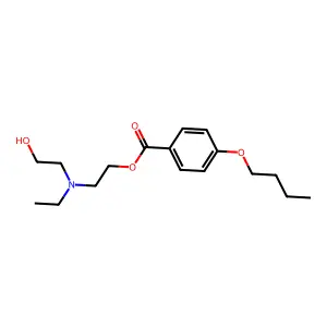 Benzoic acid, 4-butoxy-, 2-(ethyl(2-hydroxyethyl)amino)ethyl ester structure