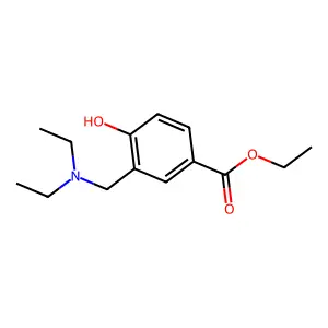 Benzoic acid, 3-(diethylamino)methyl-4-hydroxy-, ethyl ester structure