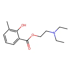 Benzoic acid, 2-hydroxy-3-methyl-, 2-(diethylamino)ethyl ester structure