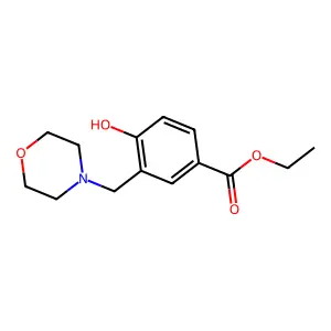 Benzoic acid, 4-hydroxy-3-morpholinomethyl-, ethyl ester structure