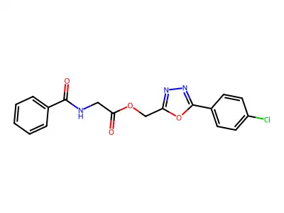 [5-(4-Chlorophenyl)-1,3,4-oxadiazol-2-yl]methyl 2-benzamidoacetate structure