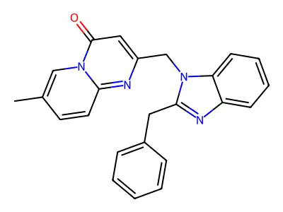 2-[(2-benzyl-1H-1,3-benzodiazol-1-yl)methyl]-7-methyl-4H-pyrido[1,2-a]pyrimidin-4-one structure