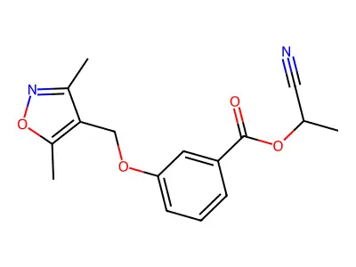 1-Cyanoethyl 3-[(3,5-dimethyl-1,2-oxazol-4-yl)methoxy]benzoate structure