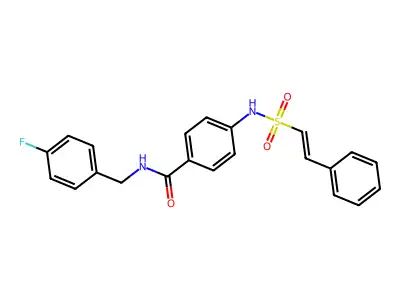 N-[(4-fluorophenyl)methyl]-4-(2-phenylethenesulfonamido)benzamide structure