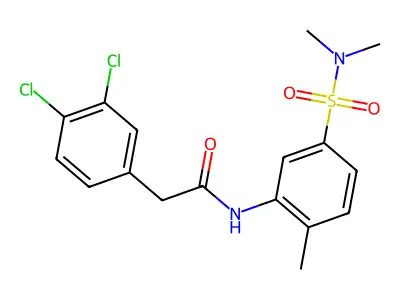 2-(3,4-dichlorophenyl)-N-[5-(dimethylsulfamoyl)-2-methylphenyl]acetamide structure