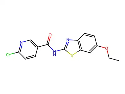 6-chloro-N-(6-ethoxy-1,3-benzothiazol-2-yl)pyridine-3-carboxamide structure