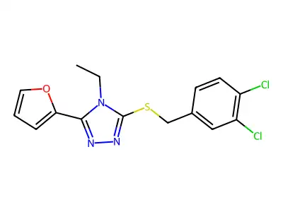 3-{[(3,4-dichlorophenyl)methyl]sulfanyl}-4-ethyl-5-(furan-2-yl)-4H-1,2,4-triazole structure