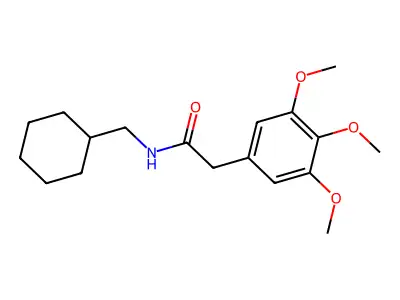 N-(cyclohexylmethyl)-2-(3,4,5-trimethoxyphenyl)acetamide structure