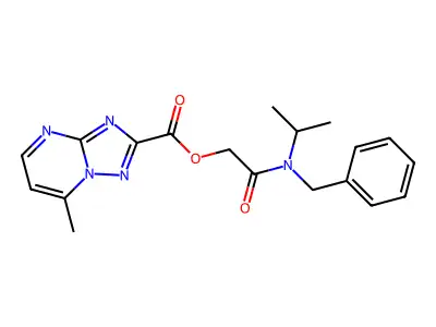 [2-[benzyl(propan-2-yl)amino]-2-oxoethyl] 7-methyl-[1,2,4]triazolo[1,5-a]pyrimidine-2-carboxylate structure
