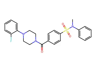 4-[4-(2-fluorophenyl)piperazine-1-carbonyl]-N-methyl-N-phenylbenzenesulfonamide structure