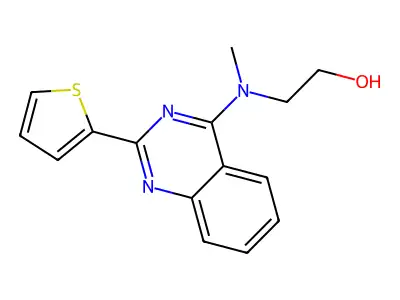 2-(Methyl(2-(thiophen-2-yl)quinazolin-4-yl)amino)ethan-1-ol structure