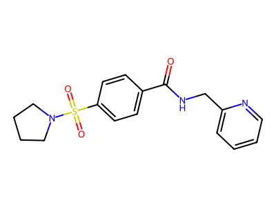 N-(pyridin-2-ylmethyl)-4-pyrrolidin-1-ylsulfonylbenzamide structure