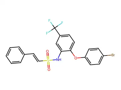 N-[2-(4-bromophenoxy)-5-(trifluoromethyl)phenyl]-2-phenylethene-1-sulfonamide structure