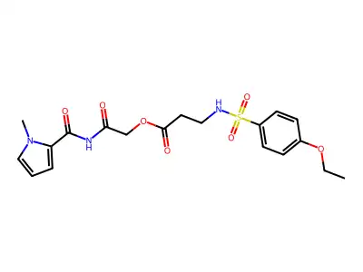 [2-[(1-methylpyrrole-2-carbonyl)amino]-2-oxoethyl] 3-[(4-ethoxyphenyl)sulfonylamino]propanoate structure