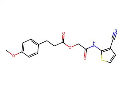 [2-[(3-Cyanothiophen-2-yl)amino]-2-oxoethyl] 3-(4-methoxyphenyl)propanoate structure