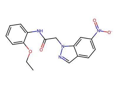 N-(2-ethoxyphenyl)-2-(6-nitroindazol-1-yl)acetamide structure