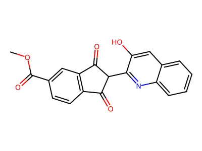 Methyl 2,3-dihydro-2-(3-hydroxy-2-quinolyl)-1,3-dioxo-1H-indene-5-carboxylate structure