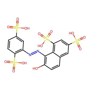 8-[(2,5-Disulfophenyl)diazenyl]-7-hydroxynaphthalene-1,3-disulfonic acid structure