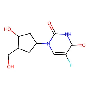 5-Fluoro-1-[3-hydroxy-4-(hydroxymethyl)cyclopentyl]pyrimidine-2,4-dione structure
