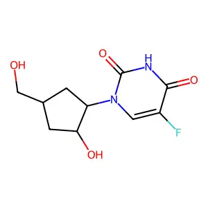 5-Fluoro-1-[2-hydroxy-4-(hydroxymethyl)cyclopentyl]pyrimidine-2,4-dione structure