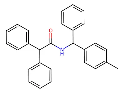 N-[(4-methylphenyl)-phenylmethyl]-2,2-diphenylacetamide structure