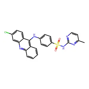 4-[(3-chloroacridin-9-yl)amino]-N-(4-methylpyrimidin-2-yl)benzenesulfonamide structure