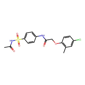 N-[4-(acetylsulfamoyl)phenyl]-2-(4-chloro-2-methylphenoxy)acetamide structure