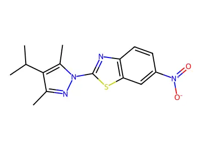 Benzothiazole, 2-(3,5-dimethyl-4-(1-methylethyl)-1H-pyrazol-1-yl)-6-nitro- structure