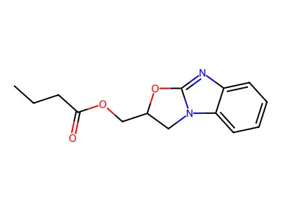 Butanoic acid, (2,3-dihydrooxazolo(3,2-a)benzimidazol-2-yl)methyl ester structure