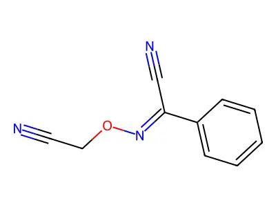 (E)-N-(cyanomethoxy)benzenecarboximidoyl cyanide structure